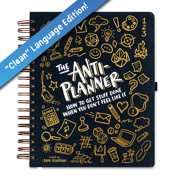 The Anti-Planner Clean Edition — front cover, ADHD activity book by Dani Donovan
