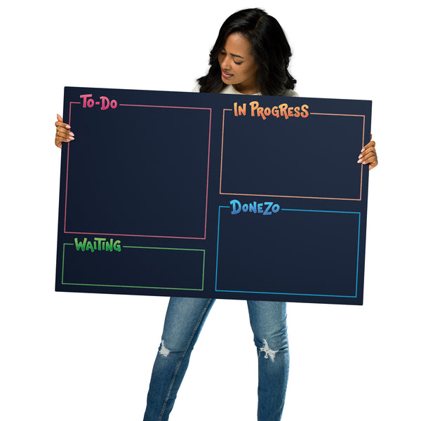 Kanban Board (Metal Print) [All 4]: Horizontal — ADHD-friendly Kanban board by Dani Donovan, front view