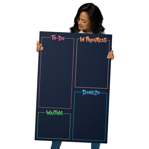 Kanban Board (Metal Print) [All 4]: Vertical — ADHD-friendly Kanban board by Dani Donovan, front view