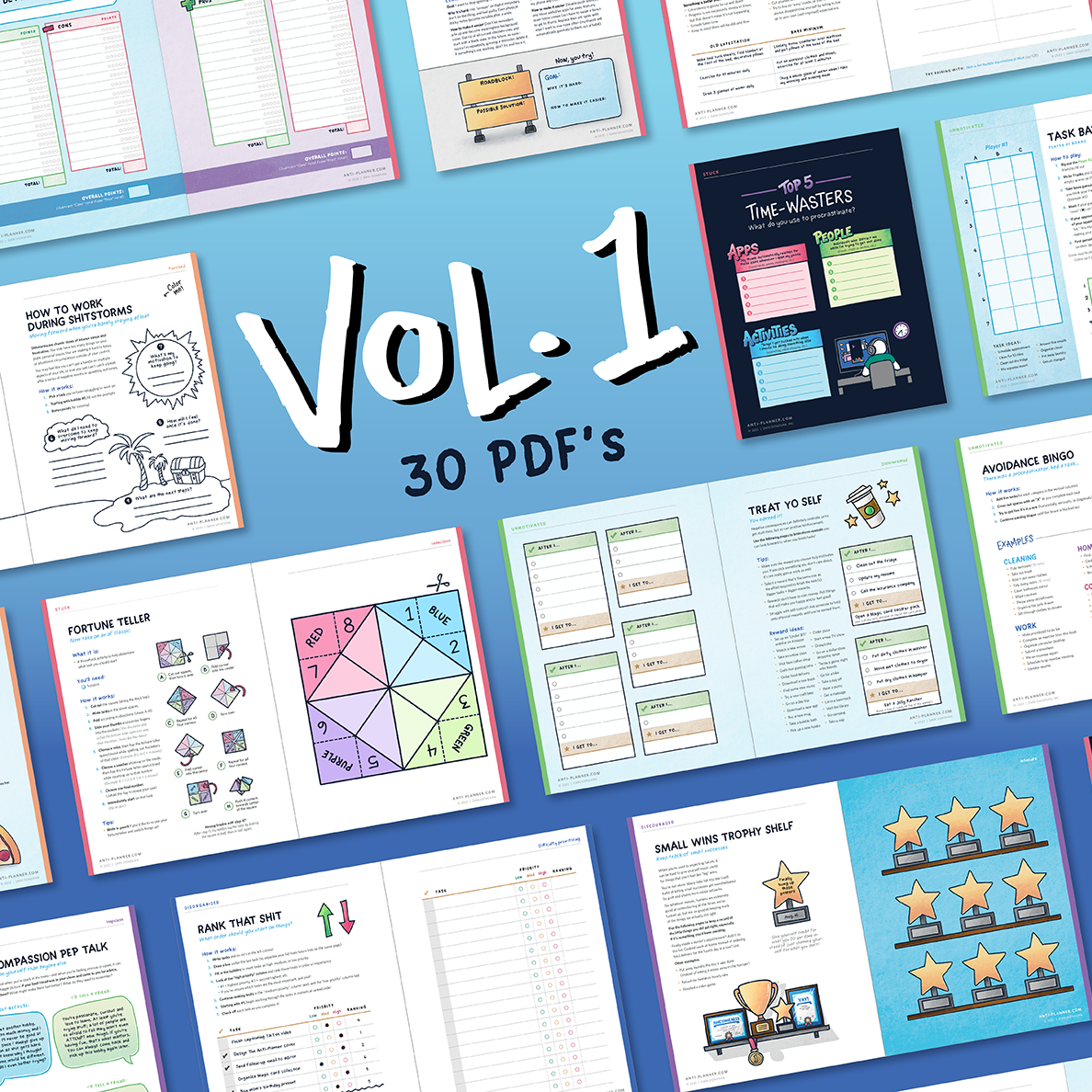 Volume 1 (30 PDFs): Anti-Planner Digital Mini Bundle — PDF download preview