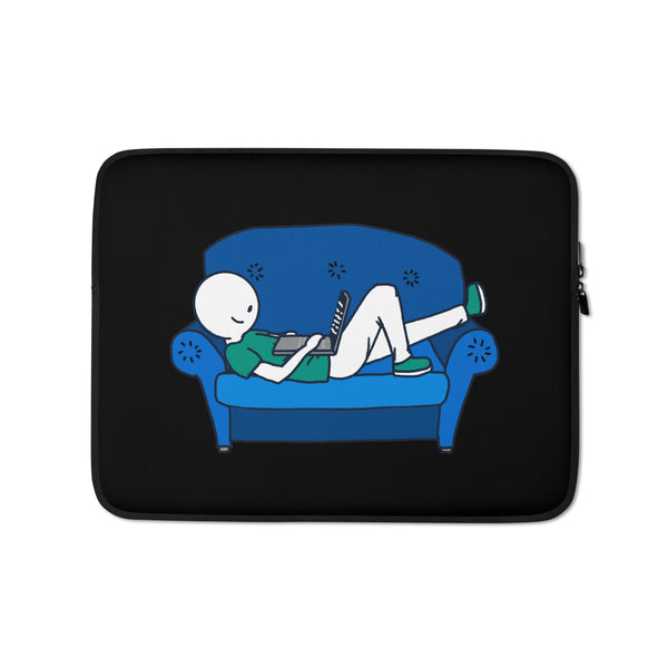Couch Mode: Work Laptop Sleeve — laptop sleeve front, Anti-Planner design by Dani Donovan